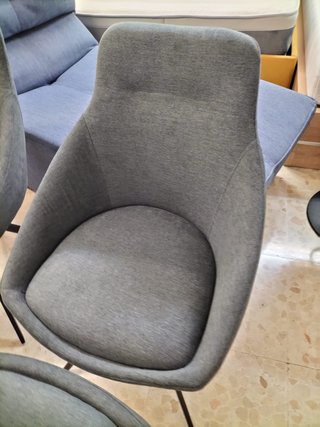 Juego de 6 sillas de comedor grises