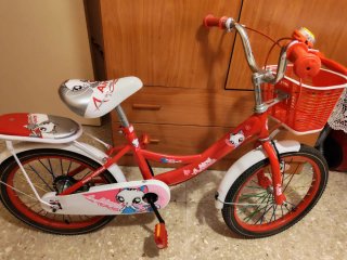 Bicicleta niña roja con cesta hasta 7 años