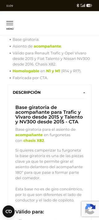 Bases giratorias Renault Trafic
