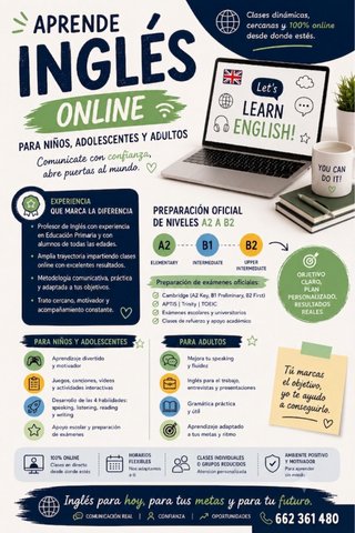 Ofrezco clases particulares de Inglés a distancia