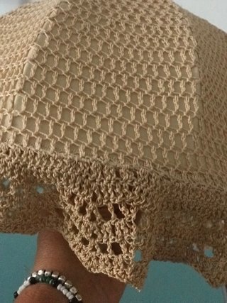 Paralume in pizzo beige 25 cm fattoba mano