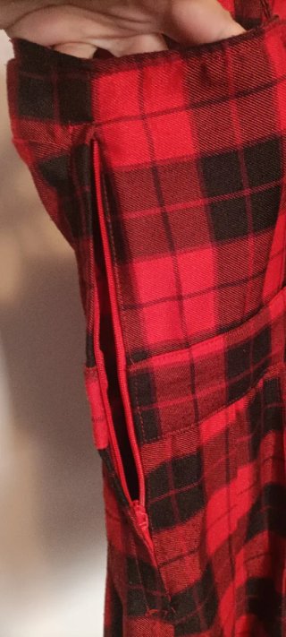Vestido cuadros rojo y negro - Talla 36
