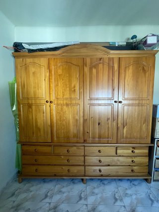 Armario de madera pino 4 puertas