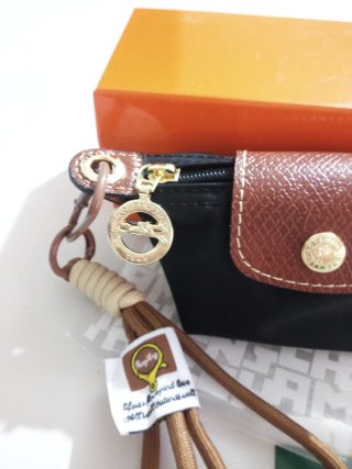 Monedero Longchamp Negro y Marrón
