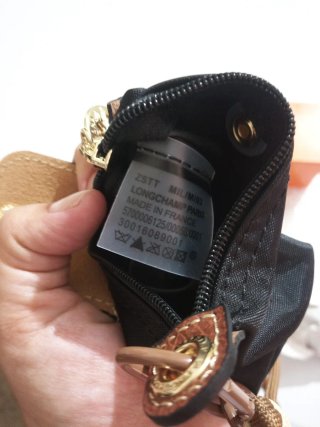 Monedero Longchamp Negro y Marrón
