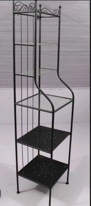 Estantería Metálica Ikea Negra con baldas cristal