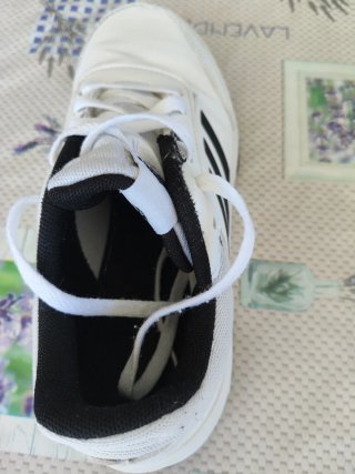 Deportivas Adidas Talla 40 Blancas Rayas Azules
