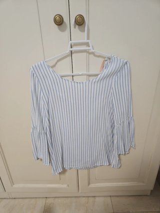 Blusa Rayas Azul y Blanca
