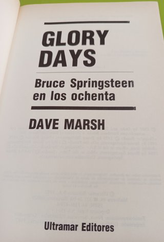 Libro Bruce Springsteen "Glory Days"