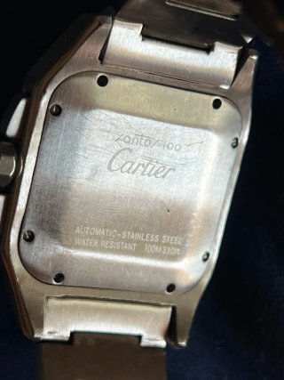 Reloj Cartier Cronógrafo Negro y Plateado