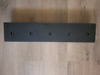 Appendiabiti da parete in metallo/legno dorato e bianco