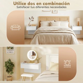 Juego 2 Mesitas Noche Flotantes Cajón
