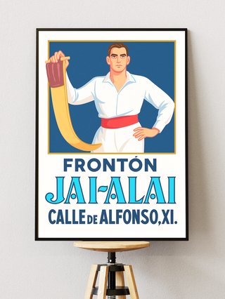 Cuadro Frontón JAI ALAI - Madrid Vintage A3