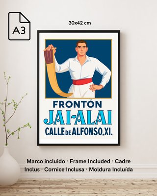 Cuadro Frontón JAI ALAI - Madrid Vintage A3