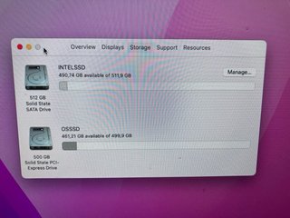 Mac mini 2014 8GB RAM 500GB + 512GB SSD