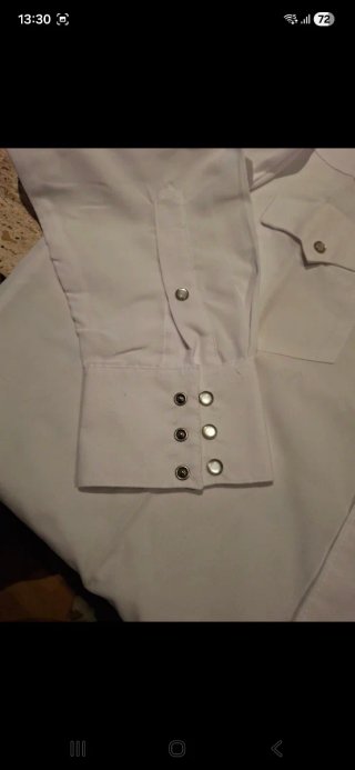 Camisa Tex-Mex Hombre Blanca Botones Nácar