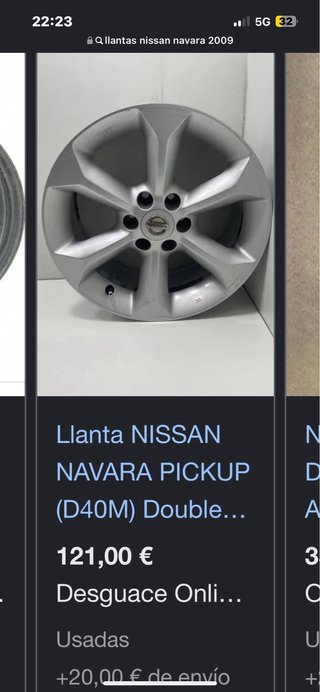 Llantas Nissan Navara con neumaticos All-Terrain