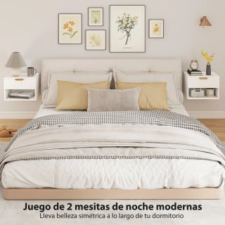 Juego 2 Mesitas Noche Flotantes Cajón