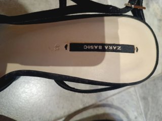Zapatos Zara Basic Talla 41 Tacón Pedrería