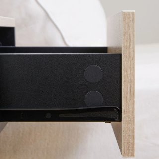 Juego 2 Mesitas Noche Flotantes Madera Negra