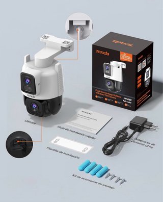 Cámara Vigilancia Tenda CH9 WiFi 2K+2K Exterior