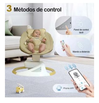 Hamaca eléctrica bebé 360° Bluetooth y mando