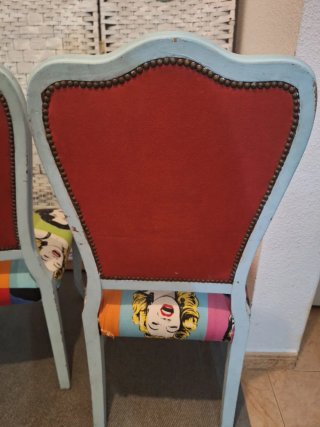 Sillas Isabelinas restauradas estilo pop art
