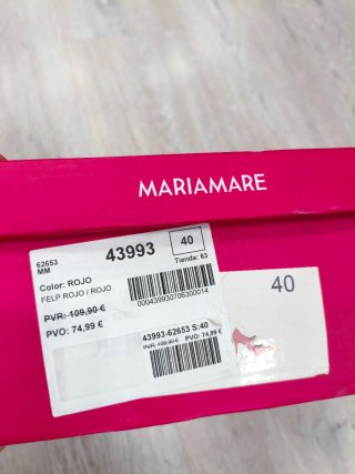 Zapatos tacón rojos María Mare Talla 40