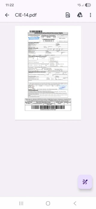 Boletin electrico (CIE) certificado