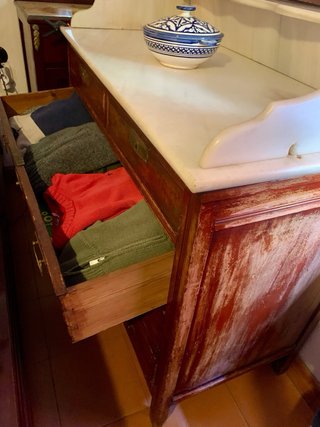 Cómoda tocador antiguo caoba mármol espejo