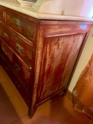 Cómoda tocador antiguo caoba mármol espejo