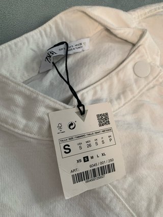 Mono Zara Blanco Algodón T. S Nuevo