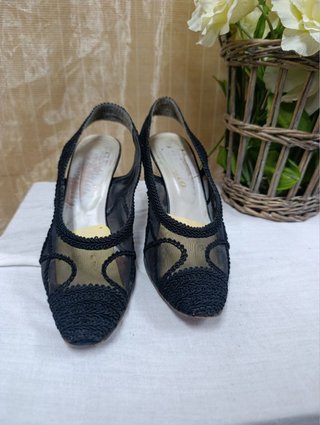 Zapatos de fiesta vintage de malla talla 38