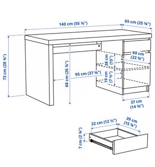 Escritorio Malm Blanco Ikea