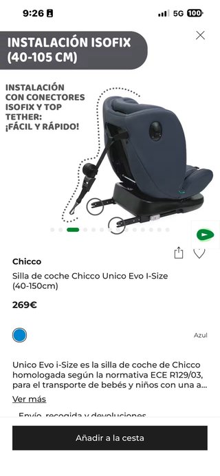 Silla de coche Chicco para bebé