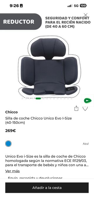 Silla de coche Chicco para bebé