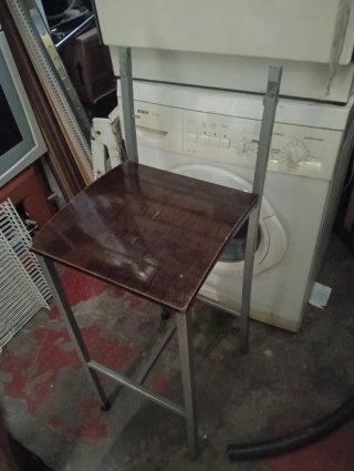 2 Sillas Altas Madera y Metal
