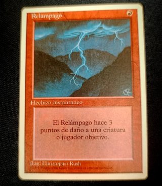 Carta Magic antigua Relámpago cuarta edicion