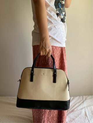 Bolso Kate Spade Cuero Beige y Negro