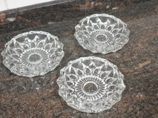 3 Ceniceros de Vidrio Tallado