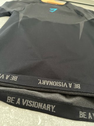 Gymshark Onyx V5 nera logo blu (ORIGINALE)