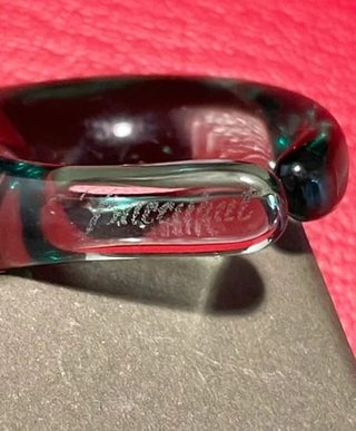 Pendientes Baccarat Cristal Verde Teal Vintage