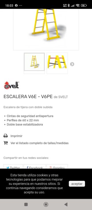 Escalera dieléctrica amarilla