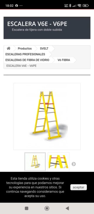 Escalera dieléctrica amarilla