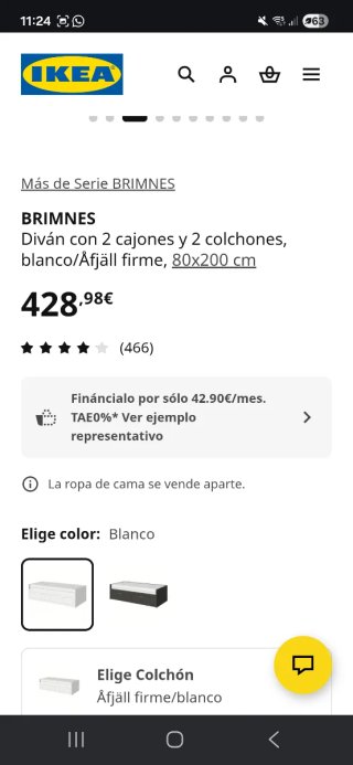 Diván Brimnes Ikea 2 cajones + 2 colchones.