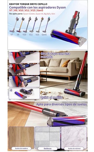 NUEVO! Cepillo Rodillo LED para Dyson
