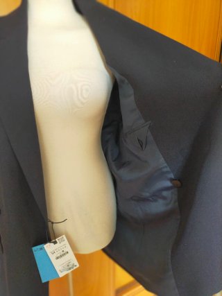 Americana Zara azul marino doble botonadura
