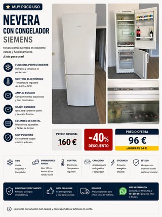 Nevera Combi Siemens Blanca