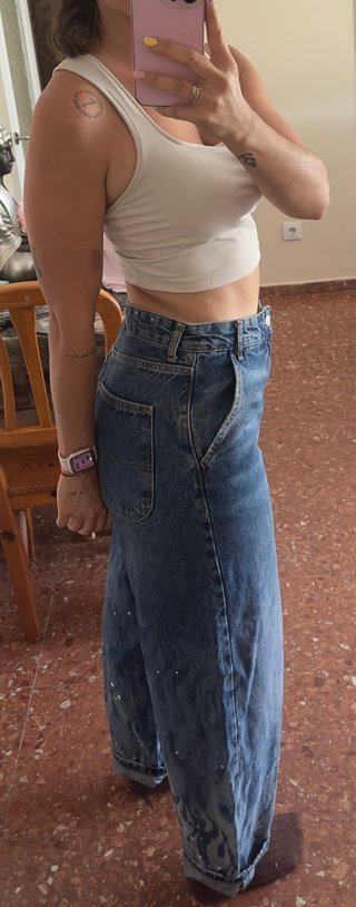 Jeans anchos efecto lavado