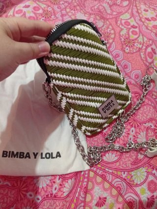 Bolso Bimba y Lola verde y blanco sin estrenar